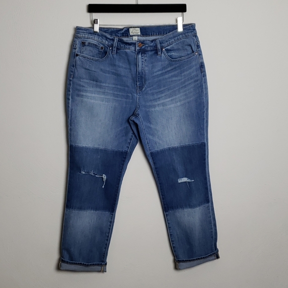 NWT J. Crew Blue Distressed Boyfriend Jeans Size 32 - Picture 4 of 8